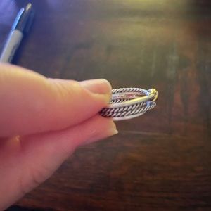 David Yurman X Crossover Band Ring
Sterling Silver with 18K Yellow Gold, 6mm